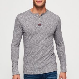 Superdry Heritage Grandad Long Sleeve Top - Gray